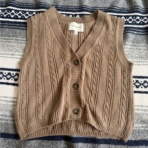 Pink Rose preppy cable knit sweater vest Size S